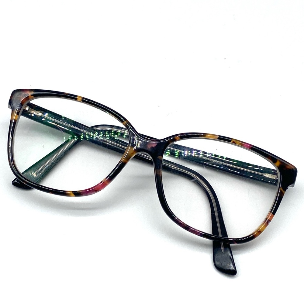 Gucci Logo Brown Rectangular Tortoise Prescriptio… - image 1